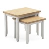 Solid Oak &amp; Grey Painted Side Tables - Set of 2 Square - Ferndale