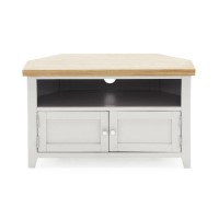 Ferndale Grey & Solid Oak Corner TV Unit - TV's up to 35"