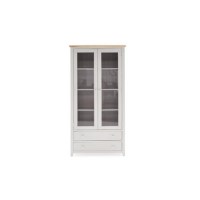 Ferndale Grey & Solid Oak Display Cabinet - Two Tone