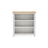 Grey & Solid Oak Two Tone Low Bookcase - Ferndale