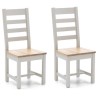 Ferndale Two Tone Solid Oak Dining Chairs with Ladder Back - 1 x Pair
