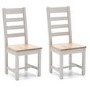 Ferndale Two Tone Solid Oak Dining Chairs with Ladder Back - 1 x Pair