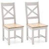 Ferndale Two Tone Solid Oak Dining Chairs with Cross Back - 1 x Pair