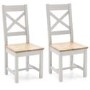 Ferndale Two Tone Solid Oak Dining Chairs with Cross Back - 1 x Pair