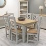 Ferndale Extendable Grey Dining Table in Solid Oak - Two Tone