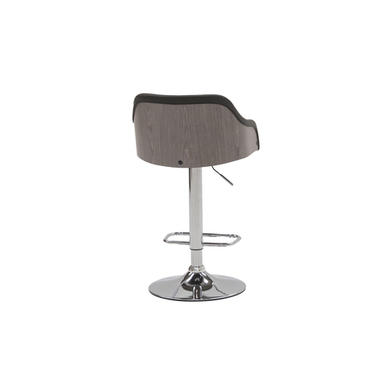 Fossil Bar Stool in Dark Grey Faux Leather - Adjustable