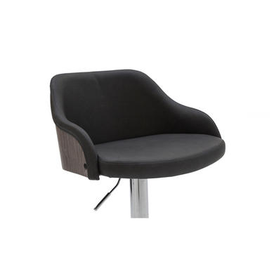 Fossil Bar Stool in Dark Grey Faux Leather - Adjustable