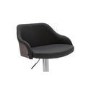Fossil Bar Stool in Dark Grey Faux Leather - Adjustable