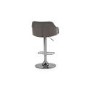 Fossil Bar Stool in Grey Faux Leather - Adjustable