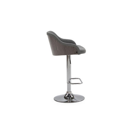 Fossil Bar Stool in Grey Faux Leather - Adjustable