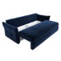 ONLY OPENED - Navy Velvet Futon Sofa Bed - Seats 3 - Gaia