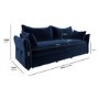 ALMOST PERFECT - Navy Velvet Futon Sofa Bed with Storage - Seats 3 - Gaia