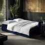 ONLY OPENED - Navy Velvet Futon Sofa Bed - Seats 3 - Gaia
