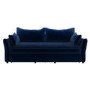 ONLY OPENED - Navy Velvet Futon Sofa Bed - Seats 3 - Gaia