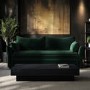 Green Velvet Futon Sofa Bed - Seats 3 - Gaia