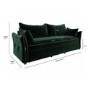 GRADE A1 - Green Velvet 3 Seater Futon Sofa Bed with Storage - Gaia