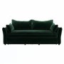 Green Velvet Futon Sofa Bed - Seats 3 - Gaia