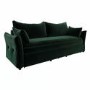 Green Velvet Futon Sofa Bed - Seats 3 - Gaia