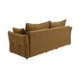 Caramel Brown Chenille Futon Sofa Bed with Storage - Seats 3 - Gaia