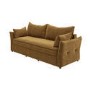Caramel Brown Chenille Futon Sofa Bed with Storage - Seats 3 - Gaia