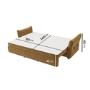 Caramel Brown Chenille Futon Sofa Bed with Storage - Seats 3 - Gaia