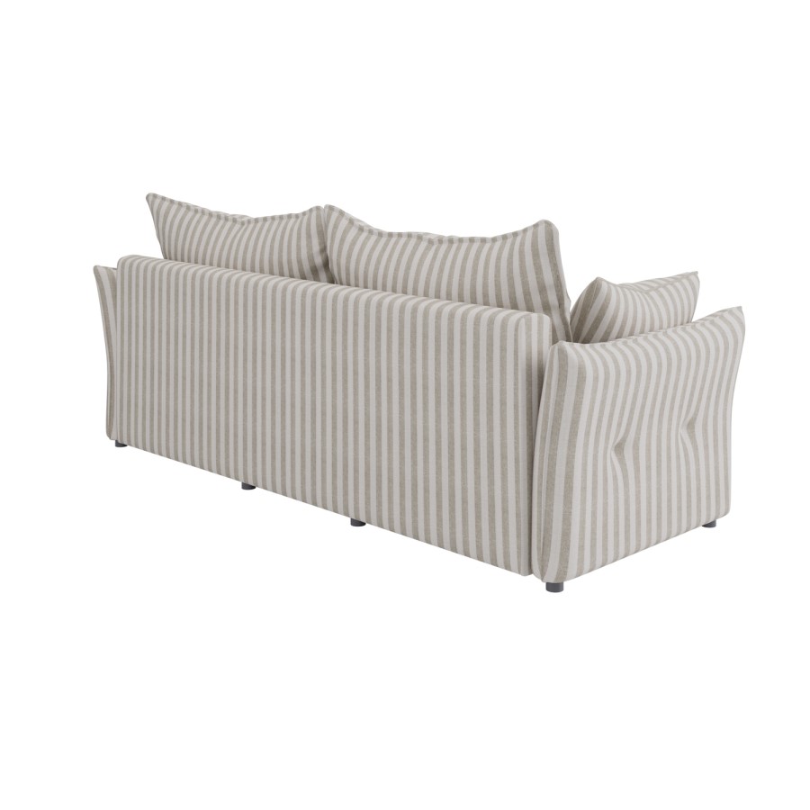 Gaia 3 Seater Sofa Bed In Beige Striped Chenille 