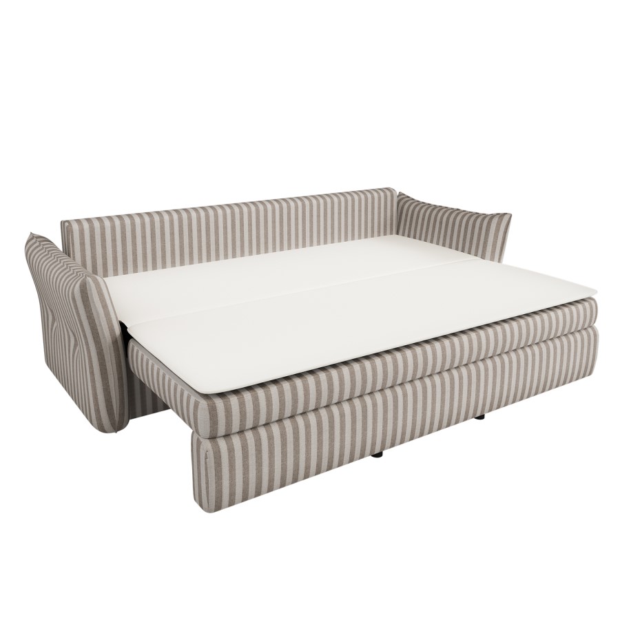 Gaia 3 Seater Sofa Bed In Beige Striped Chenille 