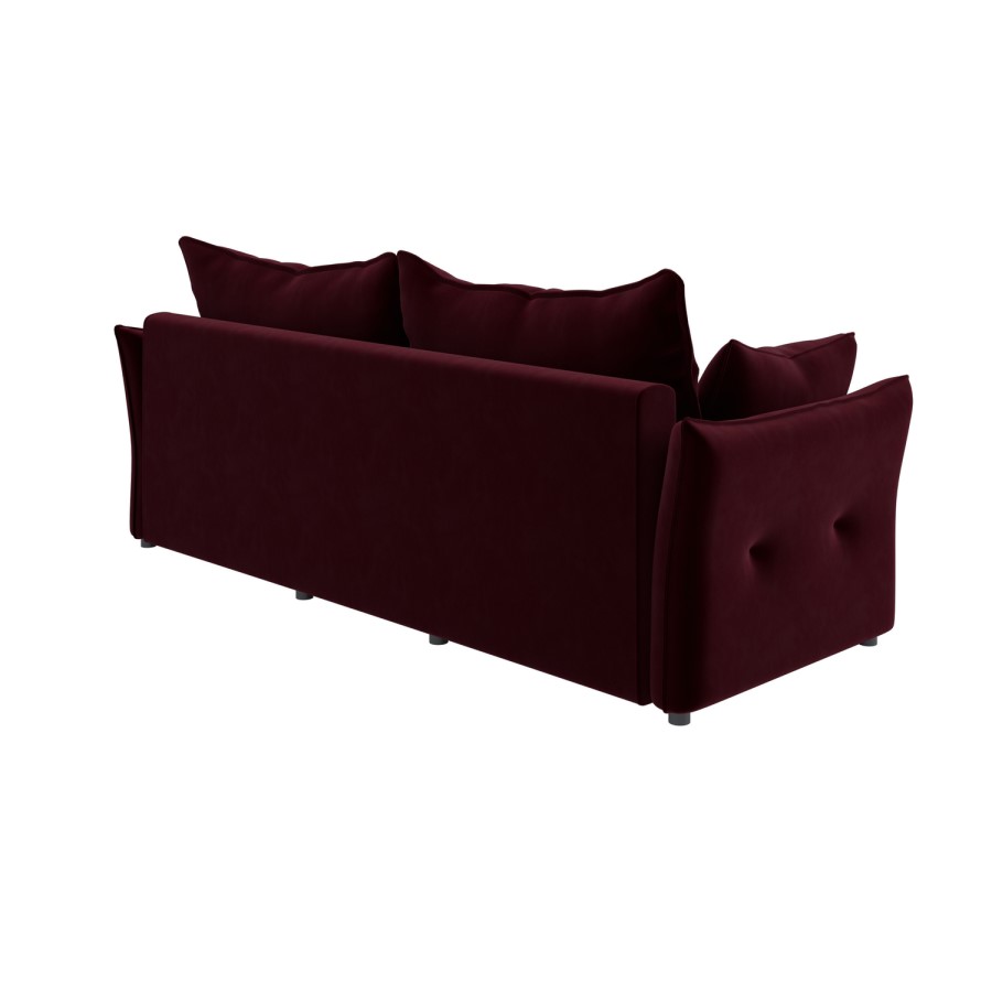 Gaia 3 Seater Sofa Bed In Burgundy Velvet 