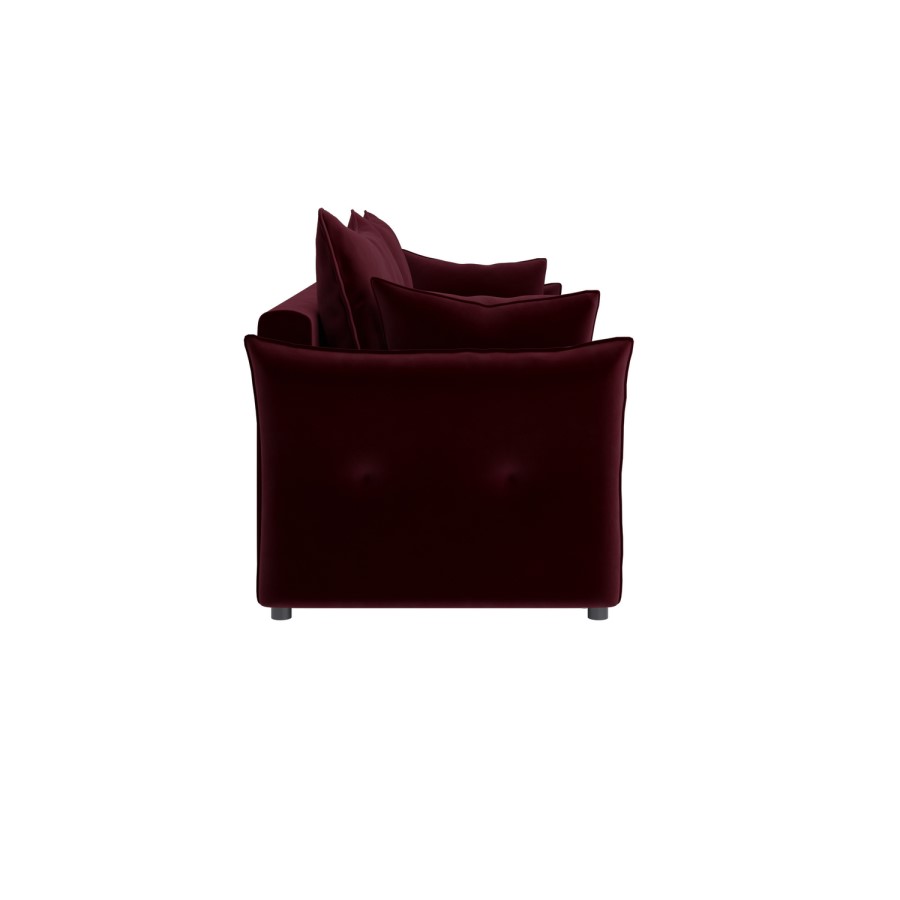 GRADE A1 - Burgundy Velvet 3 Seater Futon Sofa Bed with Storage - Gaia