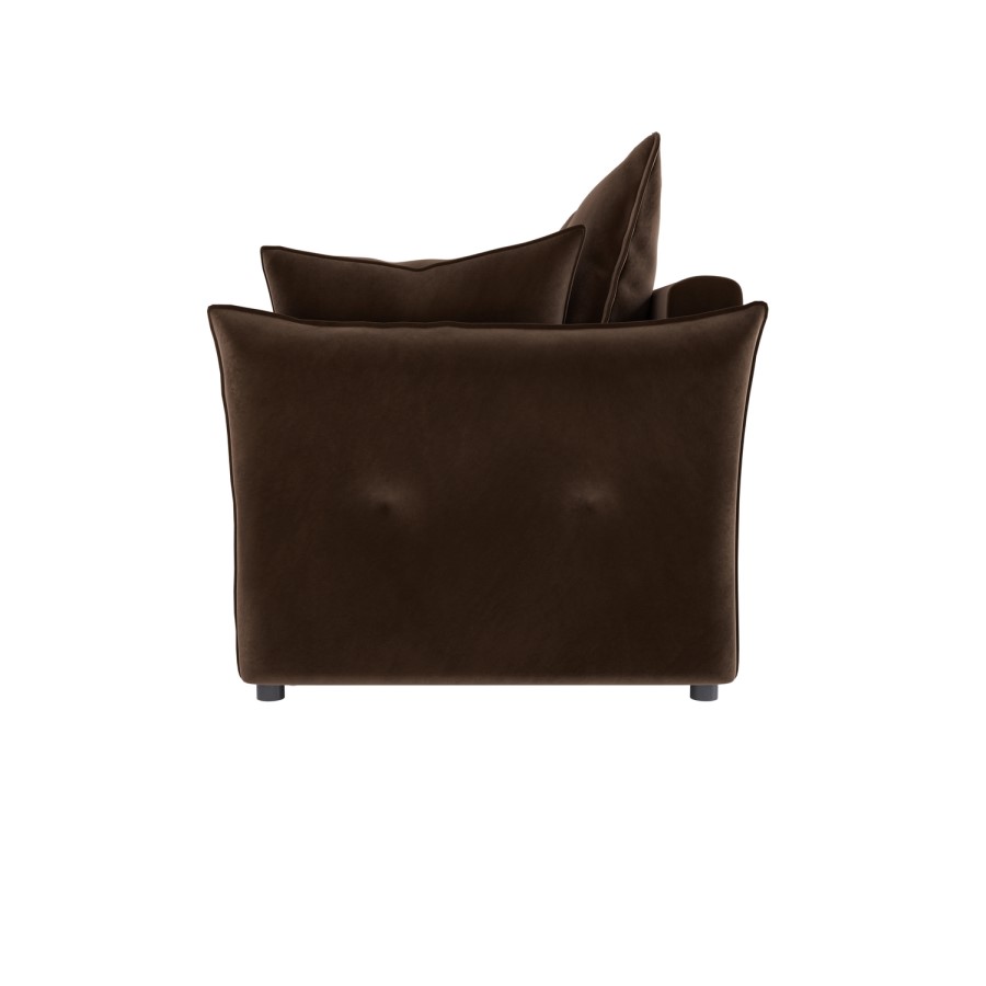 Brown Velvet 3 Seater Futon Sofa Bed with Storage - Gaia 