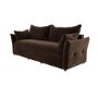 Brown Velvet 3 Seater Futon Sofa Bed with Storage - Gaia 