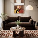 GAA007 3 Seater Pull-Out Sofa Bed with Storage in Chocolate Brown Velvet - Gaia