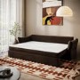Brown Velvet 3 Seater Futon Sofa Bed with Storage - Gaia 