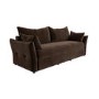 Brown Velvet 3 Seater Futon Sofa Bed with Storage - Gaia 