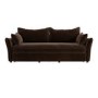 Brown Velvet 3 Seater Futon Sofa Bed with Storage - Gaia 