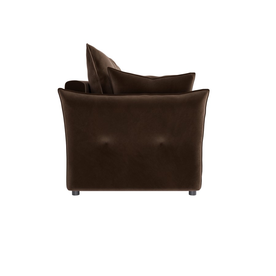 Brown Velvet 3 Seater Futon Sofa Bed with Storage - Gaia 