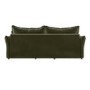 Khaki Green Velvet 3 Seater Futon Sofa Bed with Storage - Gaia 