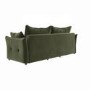 Khaki Green Velvet 3 Seater Futon Sofa Bed with Storage - Gaia 