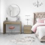 Gabriella Mink High Gloss Diamante 2 Drawer Bedside Table