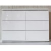 GRADE A1 - Gabriella White High Gloss Wide Chest of Drawers with Diamante Trim