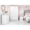GRADE A1 - Gabriella White High Gloss Wide Chest of Drawers with Diamante Trim