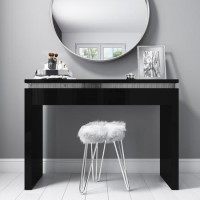 Gabriella Black High Gloss Dressing Table with Diamante Trim