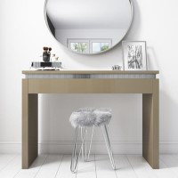 Gabriella Mink High Gloss Dressing Table with Diamante Trim Gabriella Mink High Gloss Dressing Table with Diamante Trim