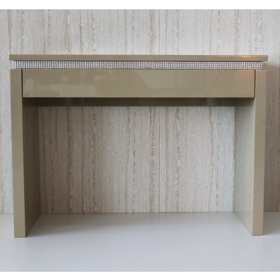 Gabriella Mink High Gloss Dressing Table with Diamante Trim