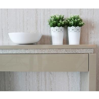 Gabriella Mink High Gloss Dressing Table with Diamante Trim