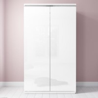 Gabriella White High Gloss Double Wardrobe with Diamante Trim Gabriella White High Gloss Double Wardrobe with Diamante Trim