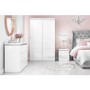 Gabriella White High Gloss Double Wardrobe with Diamante Trim