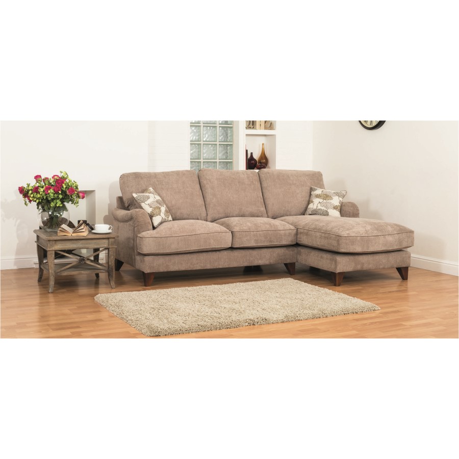Gatsby Fabric Sectional Corner Sofa in Mink