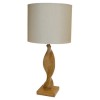 Table Lamp with Cream Linen Shade &amp; Oak Base - Argenta