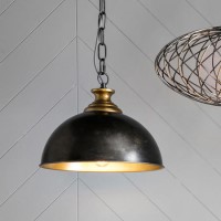 Metal Pendant Light in Black and Gold - Barletta